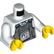 Lego Torso Vest, Radio, ID Tag Print (Police), White Arms, Yellow Hands / White