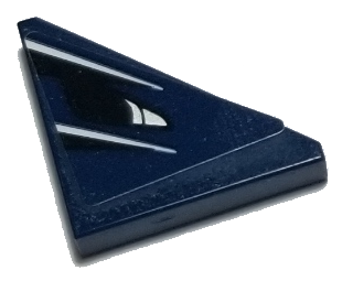 Lego Tile, Modified 2 x 2 Triangular with White Stripes, Black Panel Pattern Model Left Side (Sticker) - Set 75885