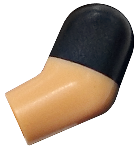 Lego Arm, Left with Molded Black Short Sleeve  Pattern / Warm Tan