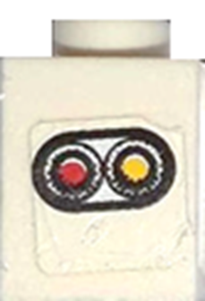Lego Brick 1 x 1 with Taillight Pattern Model Right Side (Sticker) - Set 8155