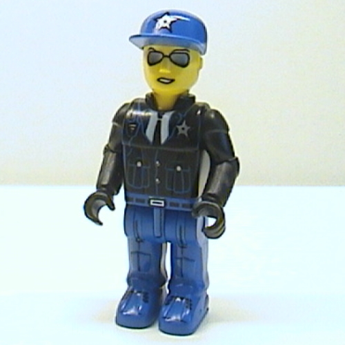 Lego Juniors Midifig, Jack Stone, Police - Blue Legs, Black Jacket, Blue Cap with Star, Sunglasses / [No Color/Any Color]