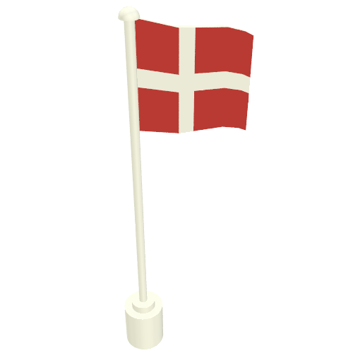 Lego Flag on Flagpole with Denmark Print