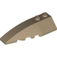 Lego Brick Wedged, Curved 6 x 2 Left, Smooth Inner Walls / Dark Tan