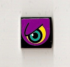 Lego Tile 2 x 2 with Purple Eye Left Pattern (Sticker) - Set 8257