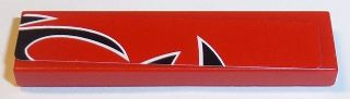 Lego Tile 1 x 4 with Black Togokahn Pattern, Model Middle Front (Sticker) - Set 8159