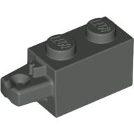 Lego Hinge Brick 1 x 2 Locking with 1 Finger Horizontal End / Dark Gray