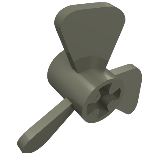 Lego Propeller 3 Blade 3 Diameter with Axle Cross / Dark Gray