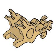 Lego Creature Body Part, Dragon Head Upper Jaw (Orient) / Chrome Gold