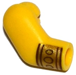 Lego Arm, Right with Gold Wristband with 3 Circles Pattern / Yellow