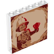 Lego Panel 1 x 6 x 5 with Archaeologist with Red Diamond Print