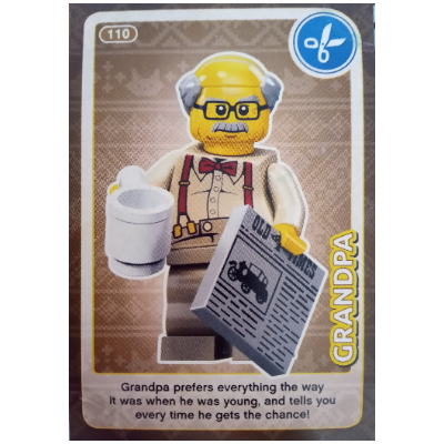 Lego Trading Card, Create The World - Grandpa / [No Color/Any Color]