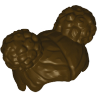 Lego Hair Two Round Buns [Plain] / Dark Brown