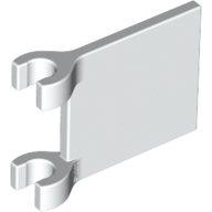 Lego Flag 2 x 2 Square, Flat Clip Edge [Thick Clips] / White