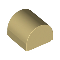 Lego Brick Curved 1 x 1 x 2/3 Double Curved Top, No Studs / Tan