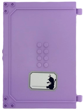 Lego Container, Book Cover Half, 16 x 12 x 2 2/3 (Storybook Adventures) with Name Label with Dark Blue Olaf Silhouette on White Background Pattern (Sticker) - Set 43175
