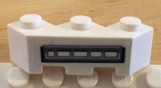 Lego Brick, Modified Facet 3 x 3 with Gray Bars Pattern Model Left Side (Sticker) - Set 5979