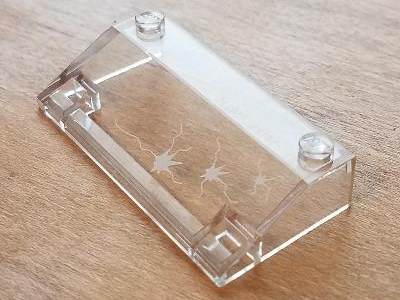 Lego Slope 33 3 x 6 without Inner Walls with 3 Bullet Hole Cracks Pattern (Sticker) - Set 5973 / Trans-Clear