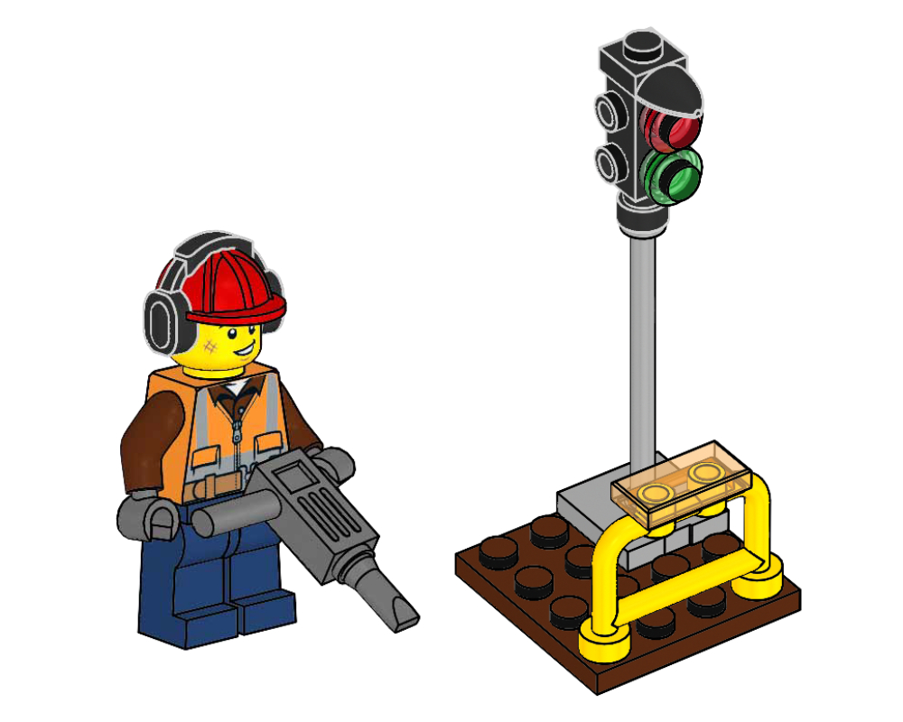 Lego Builder and Traffic Light