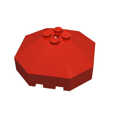 Lego Windscreen 6 x 6 Octagonal Canopy with Axle hole / Red