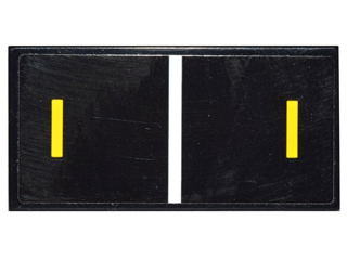 Lego Tile 2 x 4 with White Center Line and Yellow Lines on Sides Pattern (Sticker) - Set 76042