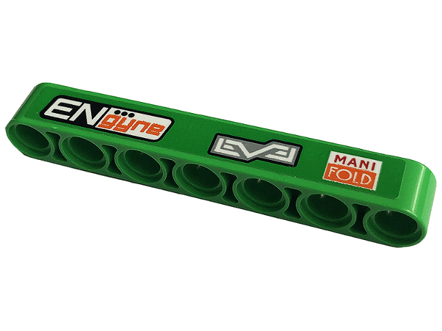 Lego Technic, Liftarm Thick 1 x 7 with 'ENgyne', 'LEVEL' and 'MANI FOLD' Pattern (Sticker) - Set 42129