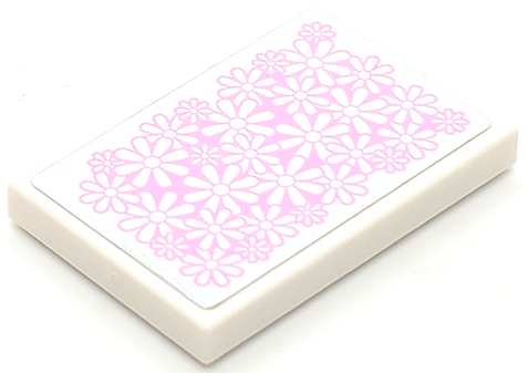 Lego Tile 2 x 3 with Flowers on Bright Pink Background Pattern (Sticker) - Set 43201