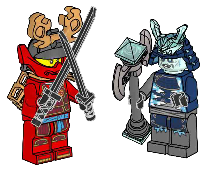 Lego Nya and Grimfax