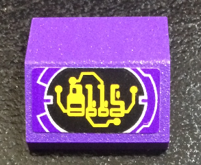 Lego Slope 33 2 x 2 Double with Yellow '8115' Circuitry on Black Background Pattern (Sticker) - Set 8115