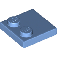 Lego Plate Special 2 x 2 with Only 2 studs / Medium Blue