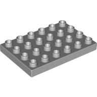 Lego Duplo Plate 4 x 6 / Light Bluish Gray