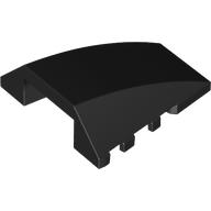Lego Brick Wedged, Curved 4 x 4 No Top Studs / Black