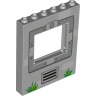 Lego Panel 1 x 6 x 6 with Window and Grass, Grill and Reinforced Window Frame Print