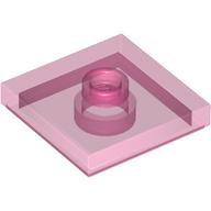 Lego Plate Special 2 x 2 with Groove and Center Stud (Jumper) / Trans-Dark Pink