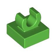 Lego Tile Special 1 x 1 with Clip with Rounded Edges / Bright Green