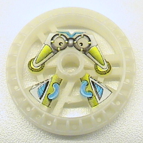Lego Technic Disc 5 x 5 Notched, Scout Print / Glow In Dark Opaque