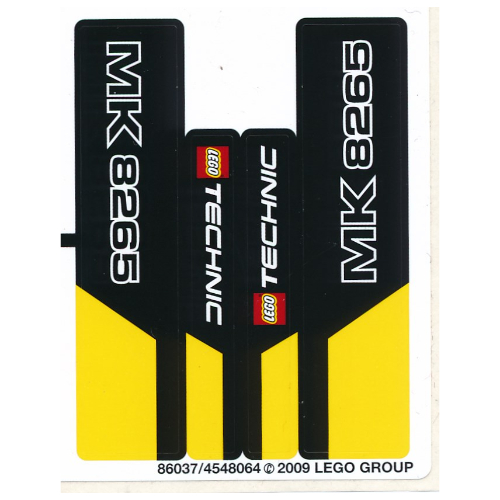 Lego Sticker Sheet for Set 8265-1 / [No Color/Any Color]