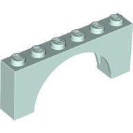 Lego Brick Arch 1 x 6 x 2 - Thin Top without Reinforced Underside [New Version] / Light Aqua