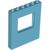Lego Panel 1 x 6 x 6 with Window / Medium Azure