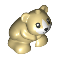 Lego Animal, Hamster, Black Eyes, Whiskers, Black Nose, White Face / Tan