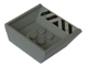Lego Vehicle, Tipper Bed Small with Black and Silver Danger Stripes Pattern (Sticker) - Set 8191 / Light Bluish Gray