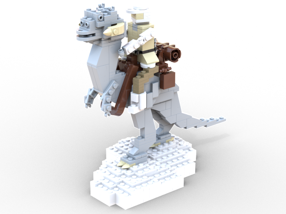 Lego Luke Skywalker riding Tauntaun miniland scale