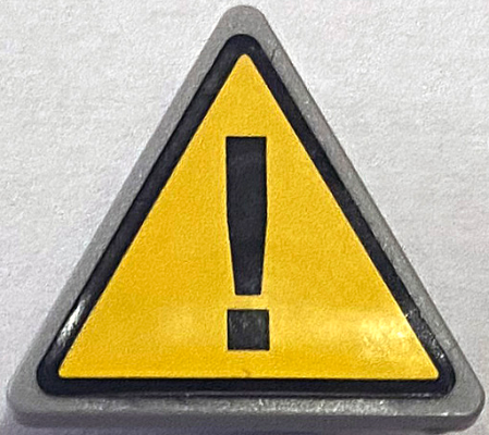Lego Road Sign 2 x 2 Triangle with Clip with Warning Sign with Black Exclamation Mark on Yellow Background Pattern (Sticker) - Set 70813