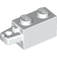 Lego Hinge Brick 1 x 2 Locking with 1 Finger Horizontal End / White