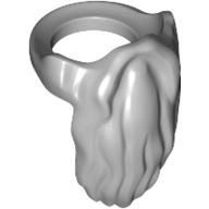 Lego Minifig Neckwear Beard, Rounded End [Gandalf] / Light Bluish Gray