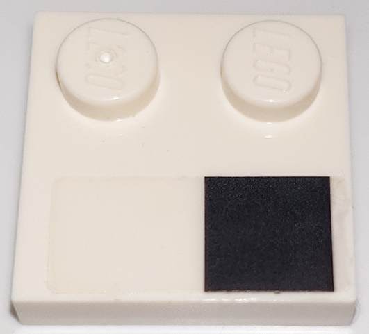 Lego Tile, Modified 2 x 2 with Studs on Edge with Black Square Pattern Model Left Side (Sticker) - Set 76908
