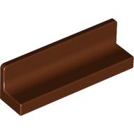Lego Panel 1 x 4 x 1 with Rounded Corners [Thick Wall] / Reddish Brown