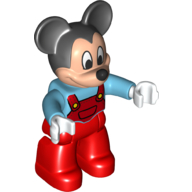 Lego Duplo Figure Mickey Mouse with Red Overalls