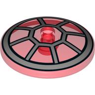 Lego Dish 4 x 4 Inverted [Radar] with TIE Fighter Cockpit Print - Open Stud / Trans-Red