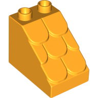 Lego Duplo Brick 3 x 2 x 2 Slope Shingled / Bright Light Orange