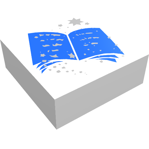 Lego Tile 1 x 1 with Blue Book Print / White